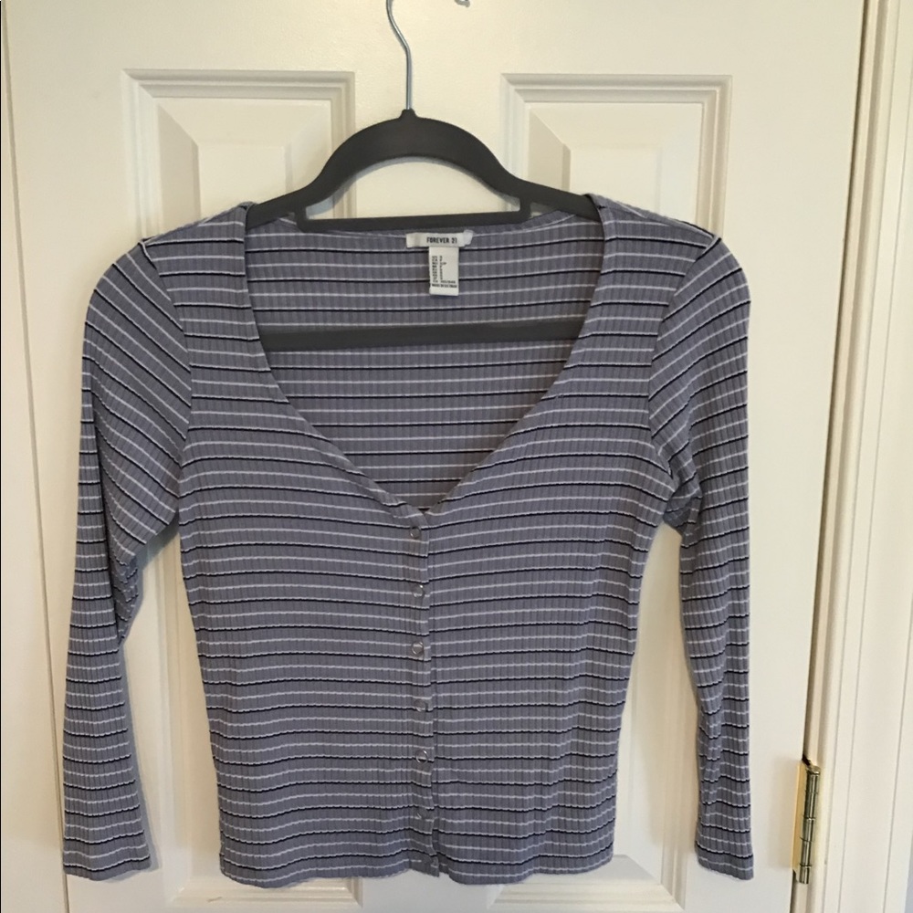 Striped Forever 21 Crop Top